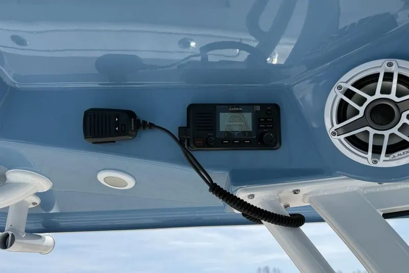 Slide: The Image of 2026 Sportsman Open 252 Center Console with Garmin radio and JL Audio speaker. - 22