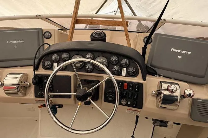 Slide: The Image of Control panel on 2006 Carver 41 Cockpit Motor Yacht dashboard. - 20