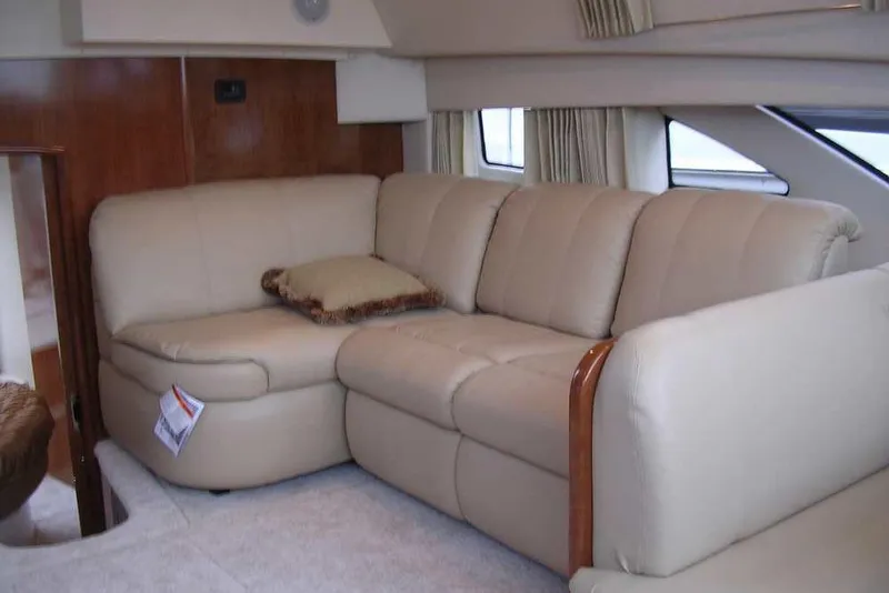 Slide: The Image of 2006 Carver 41 Cockpit Motor Yacht bathroom with modern fixtures and storage cabinets. - 30