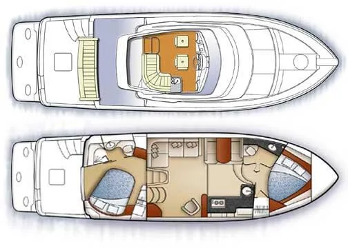 Slide: The Image of 2006 Carver 41 Cockpit Motor Yacht bathroom with black sink and white cabinetry. - 38
