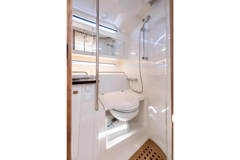 Slide: The Image of Modern bathroom in 2025 Nimbus W11 yacht with shower and toilet. - 29