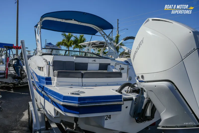 Slide: The Image of 2020 Monterey M-65 boat with Mercury engine, displayed at Boat & Motor Superstores. - 8