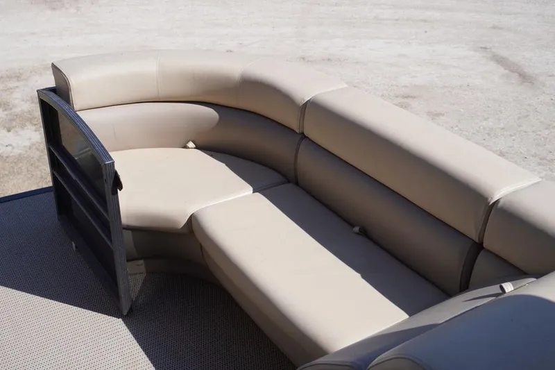 Slide: The Image of Beige seating on 2021 Massimo Marine P23 MAX LIMITED pontoon boat. - 6