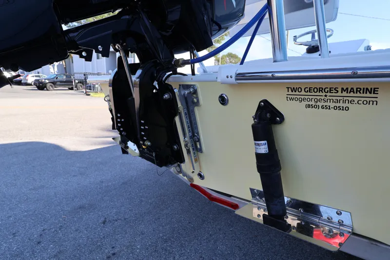 Slide: The Image of Rear view of 2026 Mitzi Skiffs 17 Tournament boat at Two Georges Marine. - 12