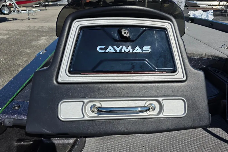 Slide: The Image of 2022 Caymas CX 21 boat dashboard with logo and sleek design. - 18