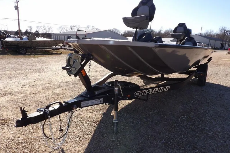 Slide: The Image of 2026 Crestliner XF 189 boat on trailer in outdoor setting. - 36