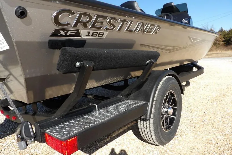 Slide: The Image of 2026 Crestliner XF 189 boat on trailer, showcasing sleek design and durable construction. - 40