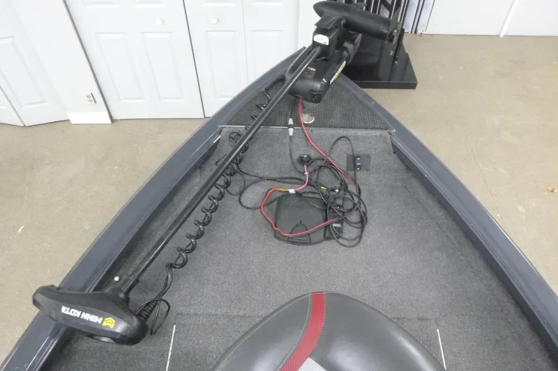 Slide: The Image of 2021 Ranger VS1660 T boat interior with Minn Kota trolling motor and wiring. - 7
