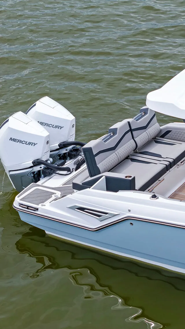 Slide: The Image of 2026 Monterey Elite 30 OB boat on trailer at Rhode River Boat Sales. - 15