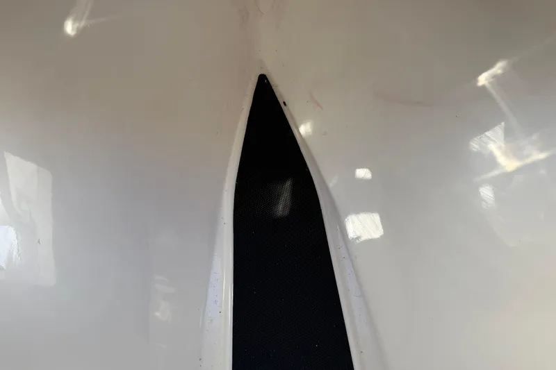 Slide: The Image of Close-up of 2024 Robalo R230 Center Console boat hull design. - 45