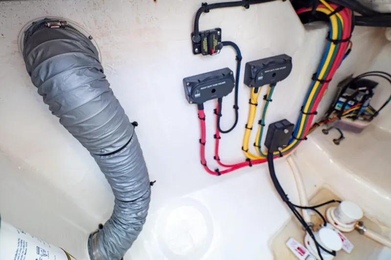Slide: The Image of 2019 Intrepid 407 Cuddy boat wiring and ventilation system detail. - 36