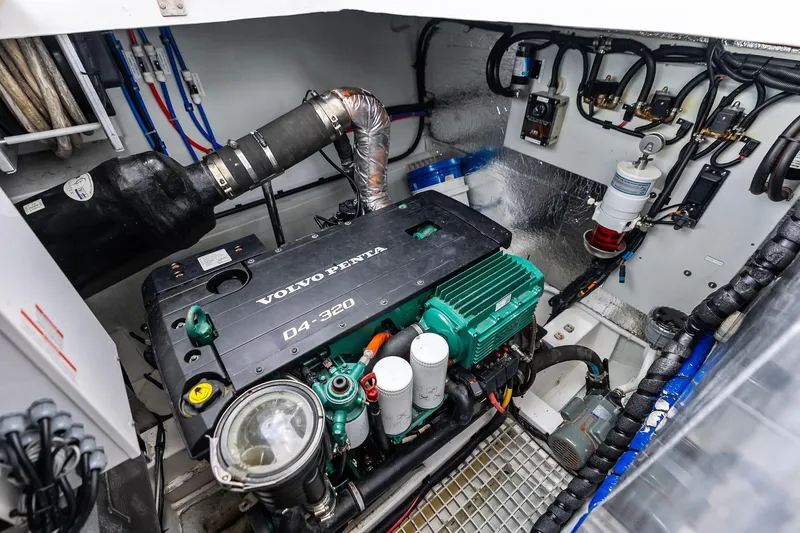 Slide: The Image of Engine room of 2021 Aquila 44 Yacht featuring Volvo Penta D4-320 engine. - 24