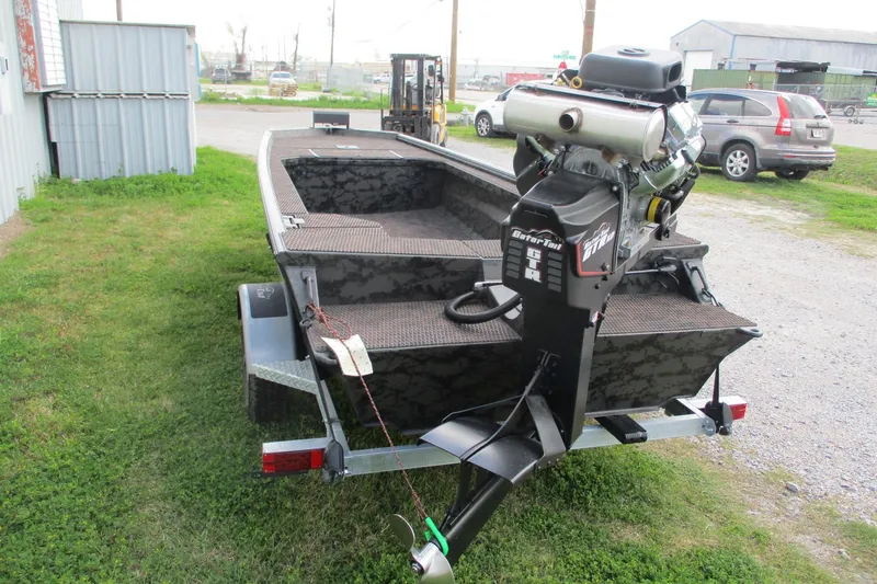 Slide: The Image of 2026 Gator Tail 1754 Extreme boat with powerful outboard motor on trailer. - 5