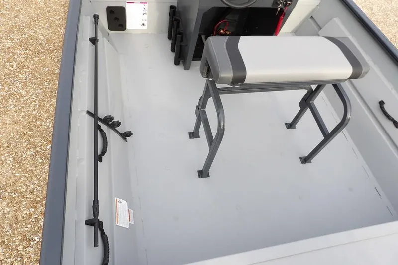 Slide: The Image of 2026 Crestliner 1870 Retriever FCC interior with bench seat and rod holders. - 19