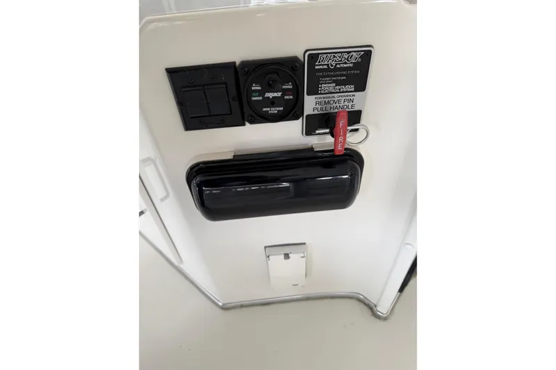 Slide: The Image of Control panel on 1994 Tollycraft 45 Cockpit Motor Yacht with fire safety system. - 36