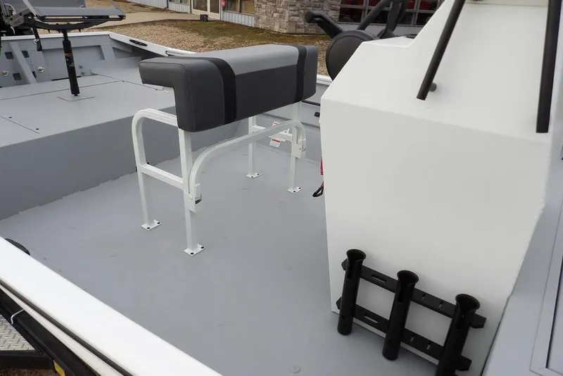 Slide: The Image of 2026 Crestliner 1870 Retriever FCC boat interior with seating and rod holders. - 12