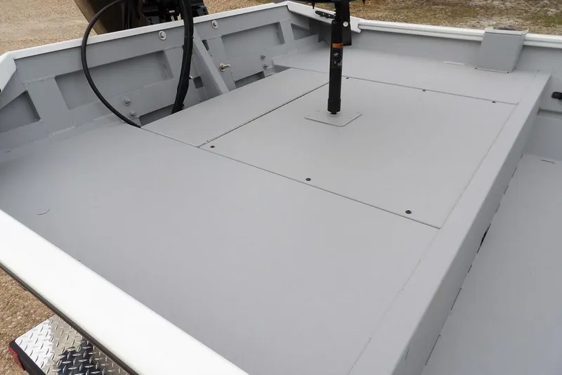 Slide: The Image of 2026 Crestliner 1870 Retriever FCC boat deck, featuring a spacious, durable design. - 16