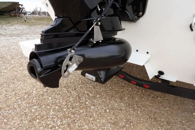 Slide: The Image of 2026 Crestliner 1870 Retriever FCC boat engine detail on gravel surface. - 36