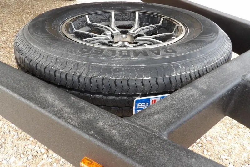 Slide: The Image of Spare tire on Crestliner 1870 Retriever FCC trailer, 2026 model. - 38
