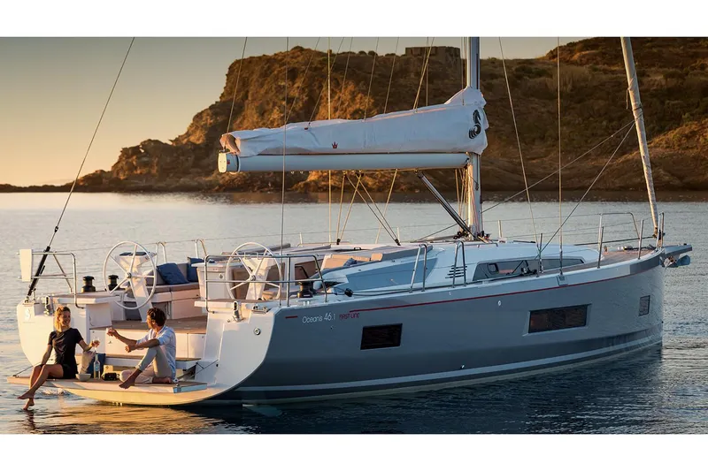 Slide: The Image of Manufacturer Provided Image: Beneteau Oceanis 46.1 sailboat, 2025 model, in scenic coastal setting. - 2