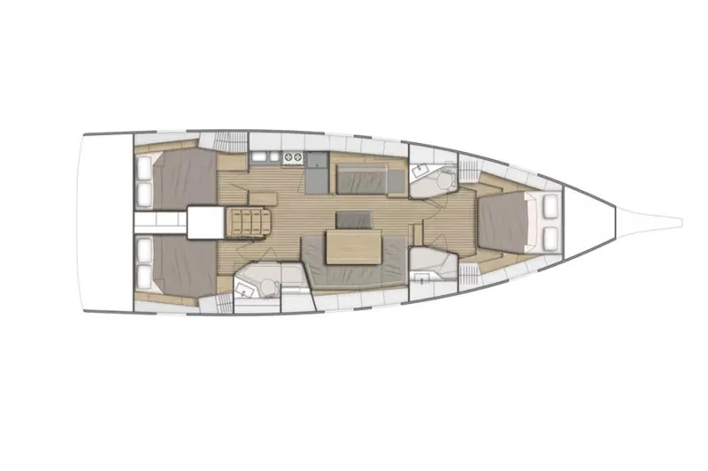 Slide: The Image of Manufacturer Provided Image: Layout of Beneteau Oceanis 46.1 yacht, year 2025. - 9