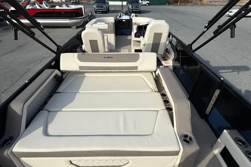Slide: The Image of 2026 Alera M23L boat interior with luxurious seating and modern design. - 11