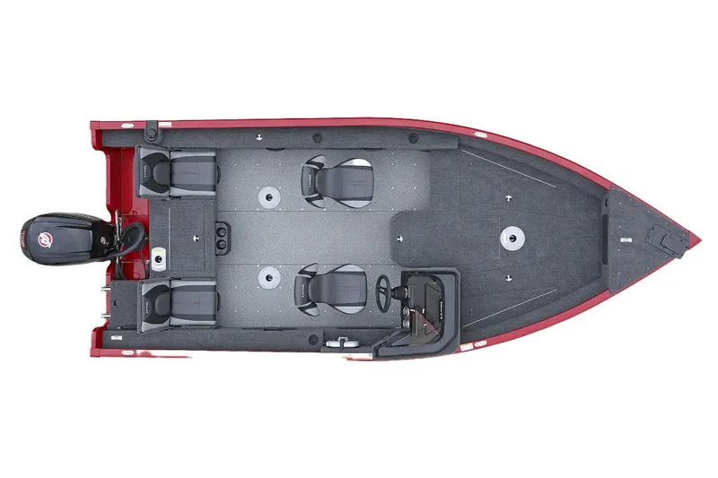 Slide: The Image of Manufacturer Provided Image: 2026 Lund 1775 Adventure SS boat, top view, red exterior, spacious seating, and modern design. - 9
