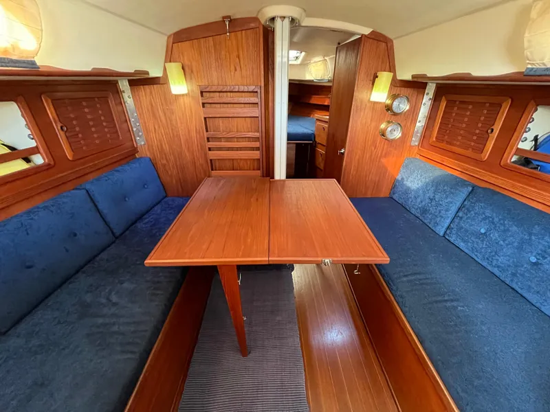 Slide: The Image of Interior of a 1988 Sabre 34 MK II yacht with wood finish. - 25