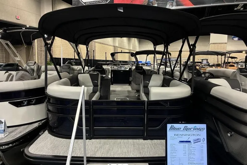 The Image of 2026 Bennington S Quad Bench 22 SSR SPS pontoon boat with spacious seating and canopy. - 0