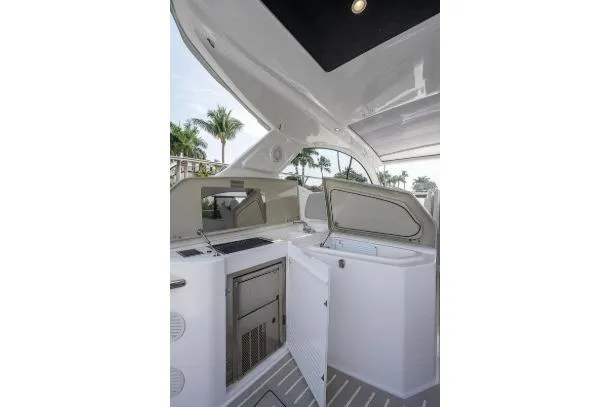 Slide: The Image of 2022 Azimut Atlantis 45 yacht interior with kitchenette and modern design. - 20
