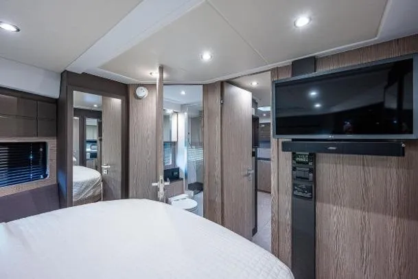 Slide: The Image of Luxurious interior of 2022 Azimut Atlantis 45 yacht with modern amenities and elegant design. - 34