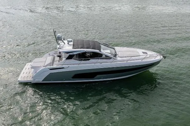 Slide: The Image of 2022 Azimut Atlantis 45 yacht cruising on open water. - 5
