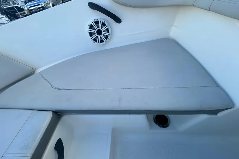 Slide: The Image of 2020 Sea Ray SPX 210 Outboard interior seating with speaker detail. - 69