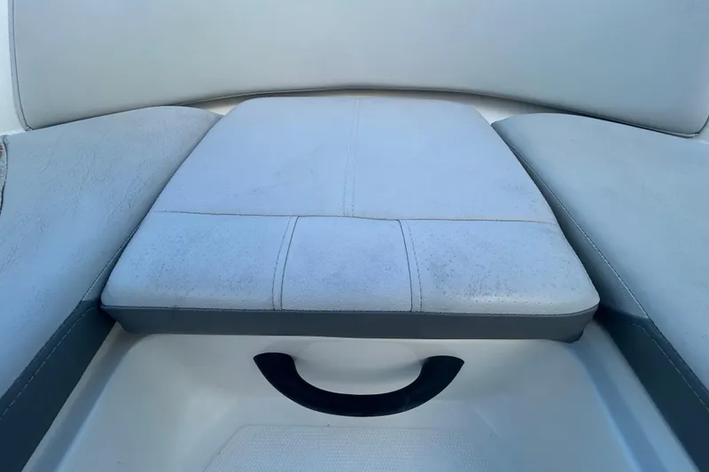 Slide: The Image of 2020 Sea Ray SPX 210 Outboard boat seating area with cushioned upholstery. - 72