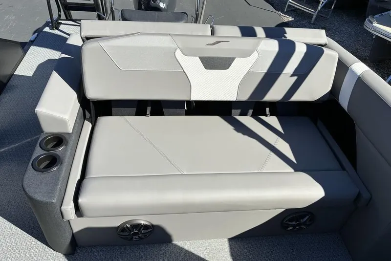 Slide: The Image of Luxury seating on 2026 Evotti 521CS boat with cup holders and modern design. - 5