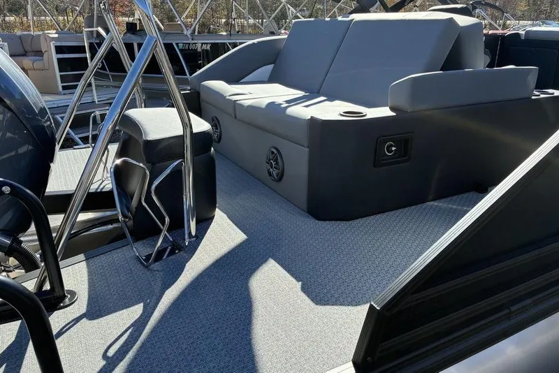 Slide: The Image of 2026 Evotti 521CS boat interior with modern seating and sleek design. - 9