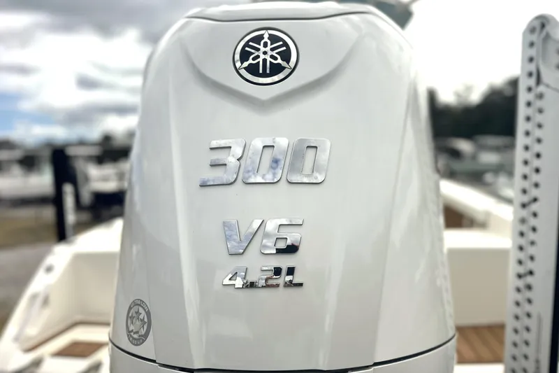 Slide: The Image of Yamaha 300 V6 4.2L outboard engine on 2024 Pathfinder 2400 TRS boat. - 5