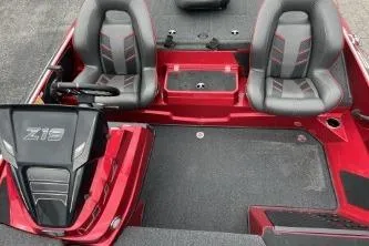 Slide: The Image of 2021 Nitro Z19 Pro boat interior with dual seats and steering console. - 7