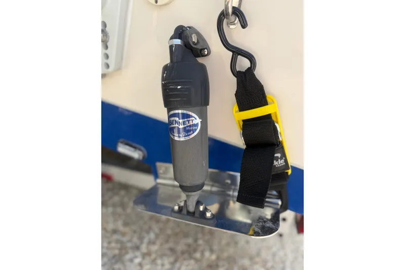 Slide: The Image of Bennett Marine trim tab on 2023 Sea Chaser 24 HFC boat. - 20