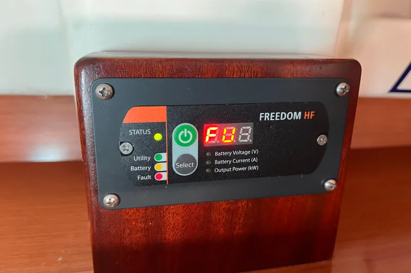 Slide: The Image of Control panel on 2008 Beneteau Oceanis 343 sailboat, displaying "F01" error code. - 38