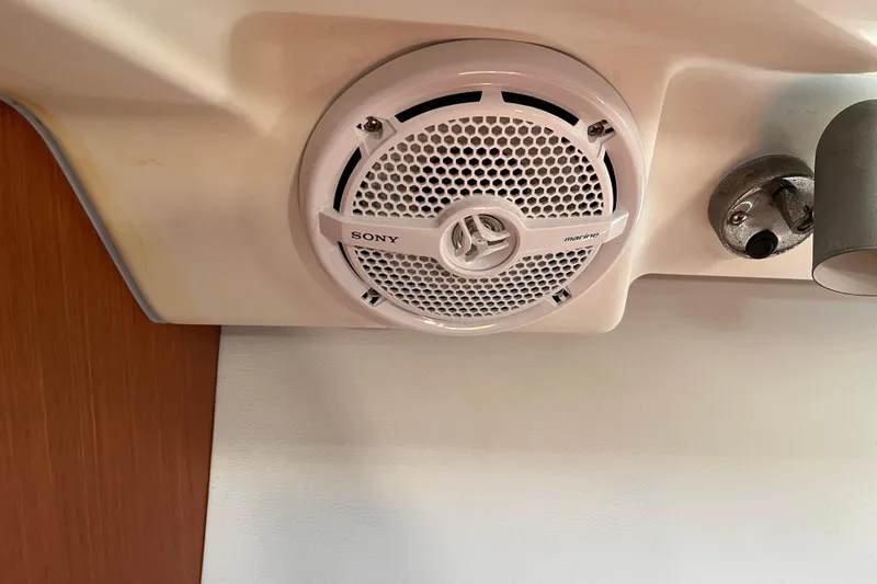 Slide: The Image of Sony marine speaker on 2008 Beneteau Oceanis 343 yacht interior. - 45