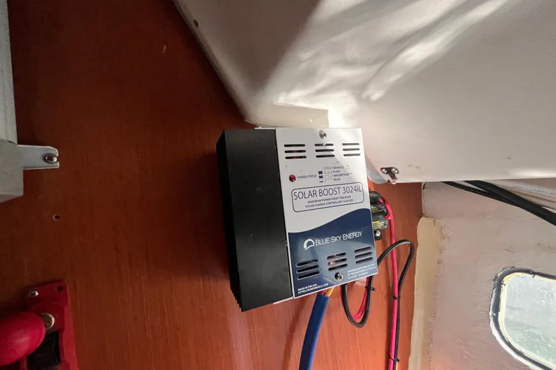 Slide: The Image of Solar charge controller on 2008 Beneteau Oceanis 343 yacht interior. - 69