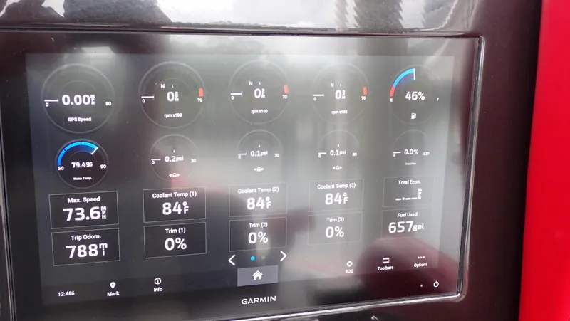 Slide: The Image of 2024 Statement 350 Open dashboard display with speed, temperature, and fuel data. - 21