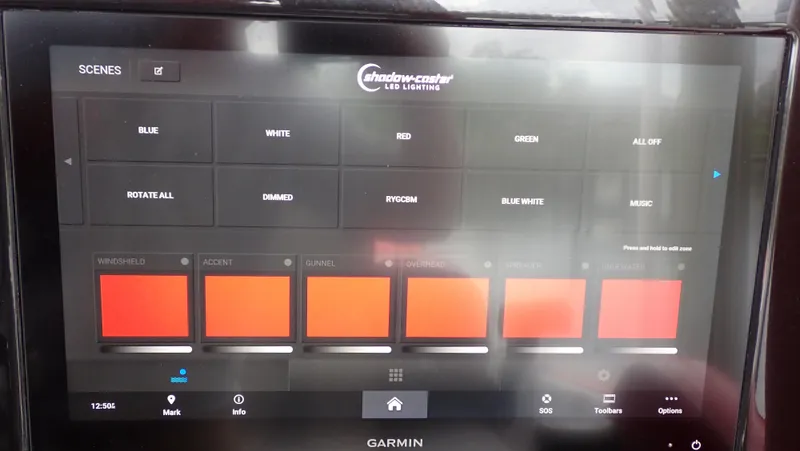 Slide: The Image of Touchscreen interface for Shadow-Caster LED lighting on 2024 Statement 350 Open. - 24