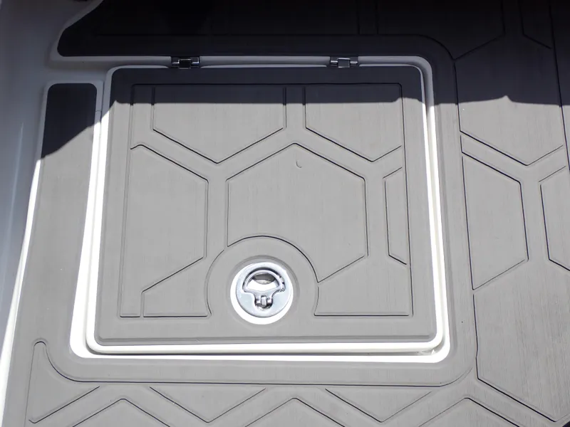 Slide: The Image of 2024 Statement 350 Open boat deck with geometric pattern and hatch. - 41