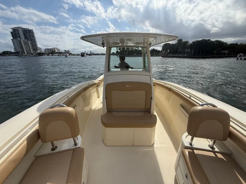 Slide: The Image of Scout 320 LXF 2017 on water with cityscape in background. - 6