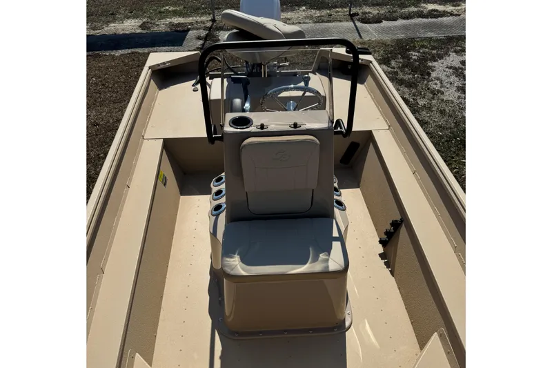 Slide: The Image of 2026 G3 Bay 17 boat interior with steering console and seating. - 9