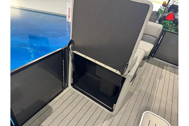 Slide: The Image of 2026 Bentley Pontoons Elite 223 Admiral interior storage compartment on deck. - 33