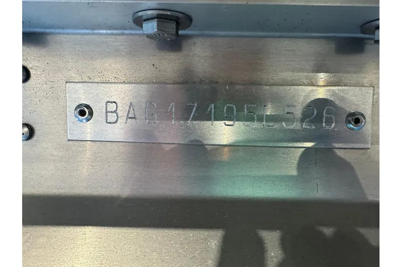 Slide: The Image of 2026 Bentley Pontoons Elite 223 Admiral serial number plate. - 37