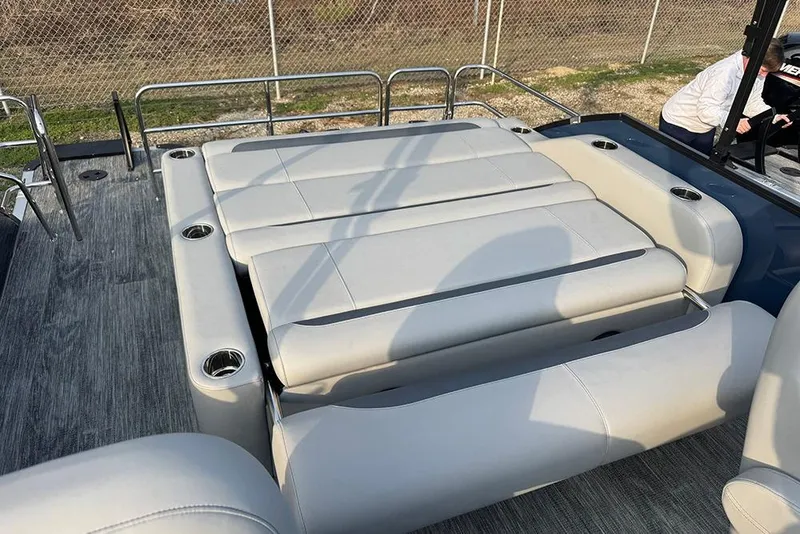 Slide: The Image of 2026 Bentley Pontoons Legacy 243 Swingback with spacious seating and modern design. - 24